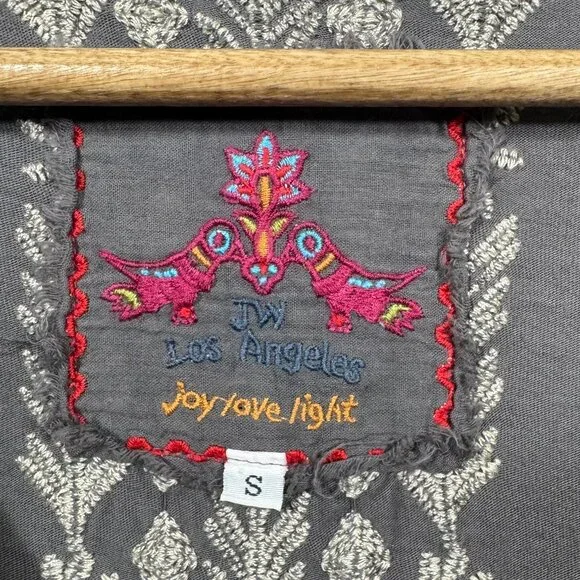 Johnny Was Cherry Blossom Floral Embroidered Cotton Tunic Top Womens Sz S Boho - Picture 5 of 6